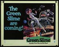 d252 GREEN SLIME half-sheet movie poster '69 classic cheesy sci-fi movie!