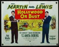 d277 HOLLYWOOD OR BUST style B half-sheet movie poster '56 Martin & Lewis!