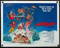 d283 HOT DOG half-sheet movie poster '84 David Naughton, skiing sex!