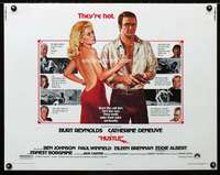 d292 HUSTLE half-sheet movie poster '75 Burt Reynolds, Catherine Deneuve