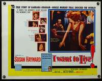 d295 I WANT TO LIVE style B half-sheet movie poster '58 Barbara Graham