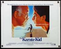 d327 KARATE KID half-sheet movie poster '84 Pat Morita, Ralph Macchio