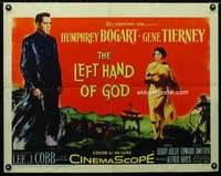 d349 LEFT HAND OF GOD half-sheet movie poster '55 priest Humphrey Bogart!