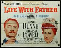 d356 LIFE WITH FATHER half-sheet movie poster '47 William Powell, Dunne