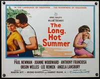 d363 LONG HOT SUMMER half-sheet movie poster '58 Paul Newman, Woodward