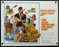 d378 MAN WITH THE GOLDEN GUN half-sheet movie poster '74 James Bond!