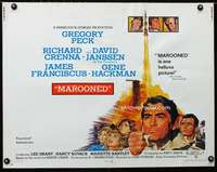 d383 MAROONED half-sheet movie poster '69 Gregory Peck, David Janssen