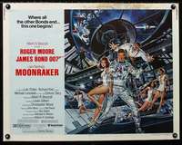 d406 MOONRAKER half-sheet movie poster '79 Roger Moore as James Bond!