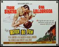 d422 NEVER SO FEW half-sheet movie poster '59 Frank Sinatra, Lollobrigida