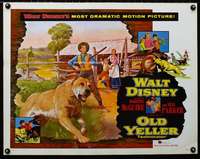 d436 OLD YELLER half-sheet movie poster '57 most classic Disney canine!