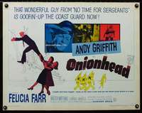 d447 ONIONHEAD half-sheet movie poster '58 Andy Griffith, Felicia Farr
