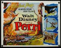 d462 PERRI half-sheet movie poster '57 Walt Disney True-Life Fantasy!