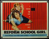 d498 REFORM SCHOOL GIRL half-sheet movie poster '57 classic AIP image!