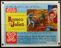 d518 ROMEO & JULIET half-sheet movie poster '55 Laurence Harvey