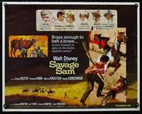 d529 SAVAGE SAM half-sheet movie poster '63 Disney, Old Yeller sequel!