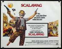 d530 SCALAWAG half-sheet movie poster '73 Kirk Douglas, Lester, pirates!