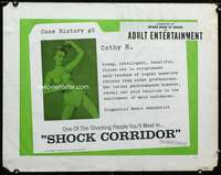 d551 SHOCK CORRIDOR half-sheet movie poster '63 Cathy, manic sensualist!