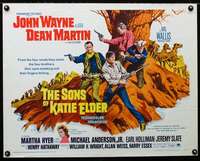 d579 SONS OF KATIE ELDER half-sheet movie poster '65 John Wayne, Martin