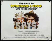 d589 SPYS half-sheet movie poster '74 Elliott Gould, Donald Sutherland