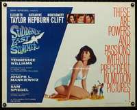d600 SUDDENLY LAST SUMMER style B half-sheet movie poster '60 Liz Taylor