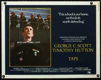 d609 TAPS half-sheet movie poster '81 George C Scott, Sean Penn, Tom Cruise