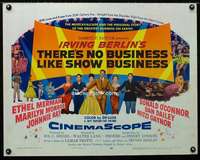 d627 THERE'S NO BUSINESS LIKE SHOW BUSINESS half-sheet movie poster '54