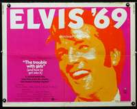 d654 TROUBLE WITH GIRLS half-sheet movie poster '69 gangster Elvis Presley!