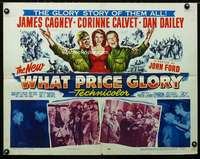 d693 WHAT PRICE GLORY half-sheet movie poster '52 James Cagney, John Ford