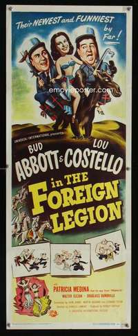 f010 ABBOTT & COSTELLO IN THE FOREIGN LEGION insert movie poster '50
