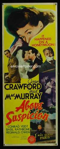 f013 ABOVE SUSPICION insert movie poster '43 Joan Crawford, MacMurray