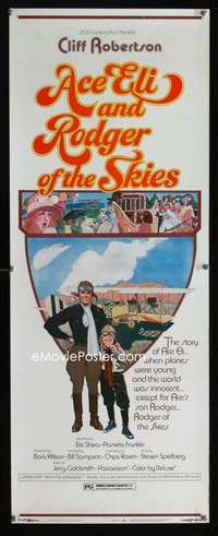 f014 ACE ELI & RODGER OF THE SKIES insert movie poster '72 Spielberg