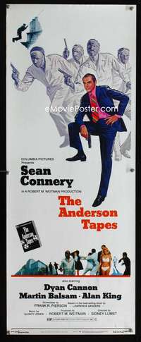 f029 ANDERSON TAPES insert movie poster '71 Sean Connery, Sidney Lumet