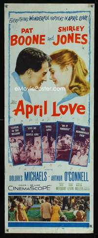 f036 APRIL LOVE insert movie poster '57 Pat Boone, Shirley Jones