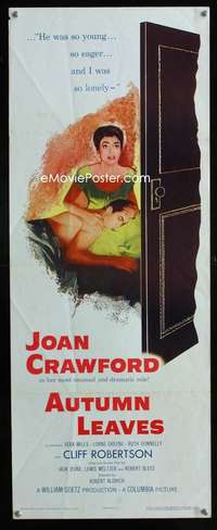 f040 AUTUMN LEAVES insert movie poster '56 Joan Crawford, Robertson