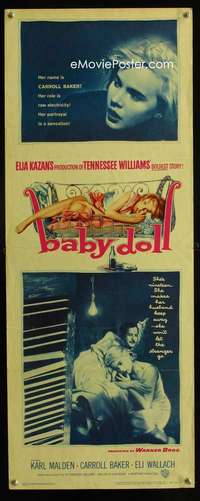 f041 BABY DOLL insert movie poster '57 Carroll Baker, sex classic!