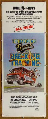f044 BAD NEWS BEARS IN BREAKING TRAINING insert movie poster '77