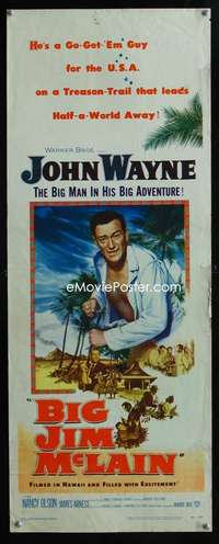 f061 BIG JIM McLAIN insert movie poster '52 really BIG John Wayne!