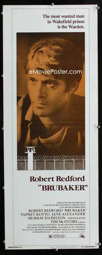 f088 BRUBAKER insert movie poster '80 Robert Redford in prison!