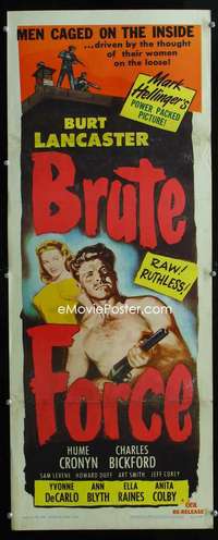 f089 BRUTE FORCE insert movie poster R56 Burt Lancaster, Cronyn