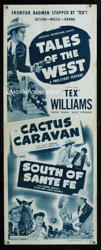 f096 CACTUS CARAVAN/SOUTH OF SANTA FE insert movie poster '50 western!