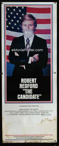 f100 CANDIDATE insert movie poster '72 Robert Redford blows bubble!