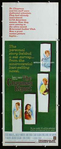 f105 CHAPMAN REPORT insert movie poster '62 Fonda, Irving Wallace