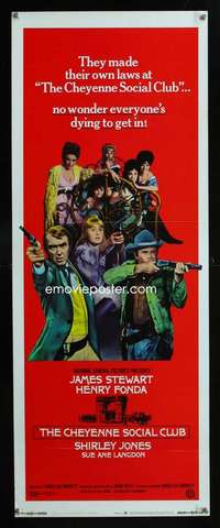 f106 CHEYENNE SOCIAL CLUB insert movie poster '70 Jimmy Stewart, Fonda