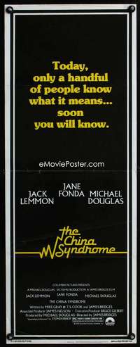 f107 CHINA SYNDROME insert movie poster '79 Jack Lemmon, Jane Fonda