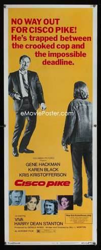 f109 CISCO PIKE insert movie poster '71 Gene Hackman, Kristofferson