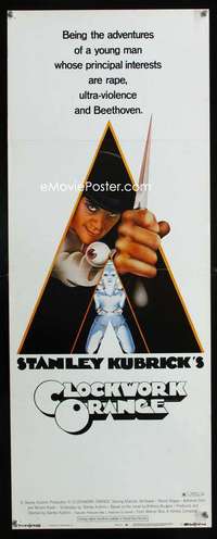 f113 CLOCKWORK ORANGE insert movie poster '72 Stanley Kubrick