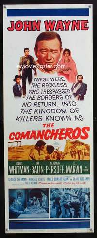 f115 COMANCHEROS insert movie poster '61 John Wayne, Michael Curtiz