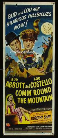 f118 COMIN' ROUND THE MOUNTAIN insert movie poster '51Abbott&Costello