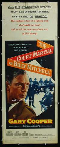 f124 COURT-MARTIAL OF BILLY MITCHELL insert movie poster '56 Cooper