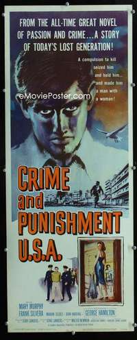 f126 CRIME & PUNISHMENT USA insert movie poster '59 George Hamilton